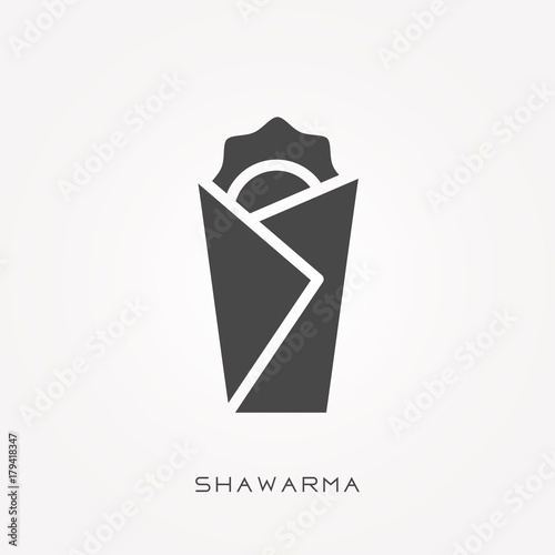 Silhouette icon shawarma