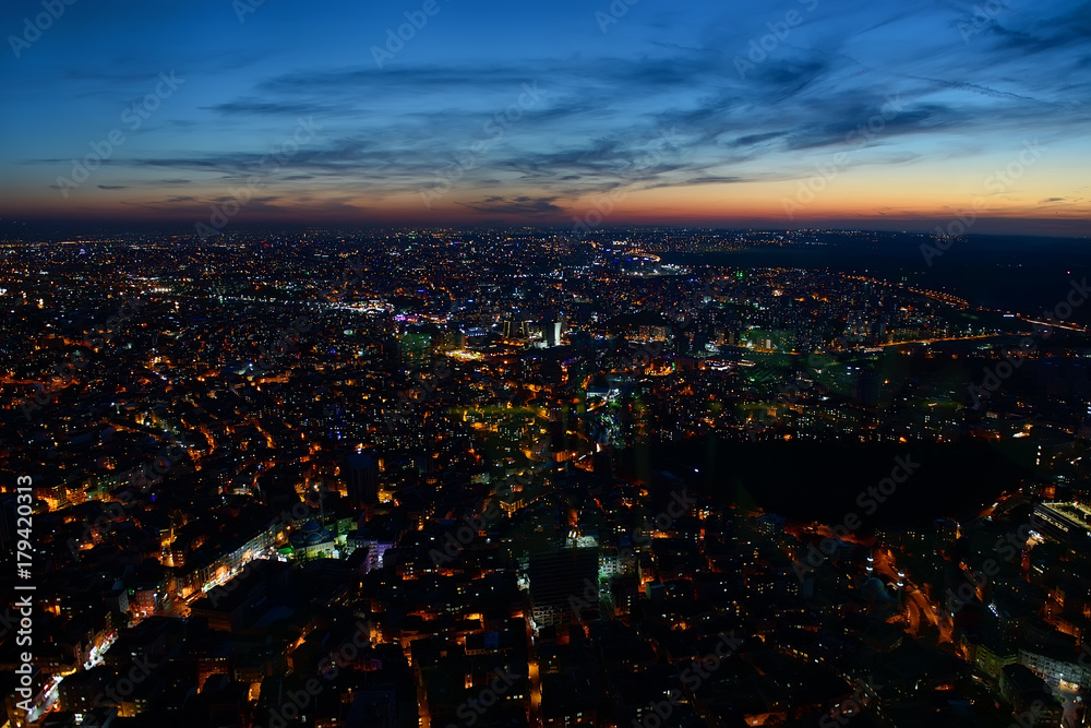 Aerial night panoramic