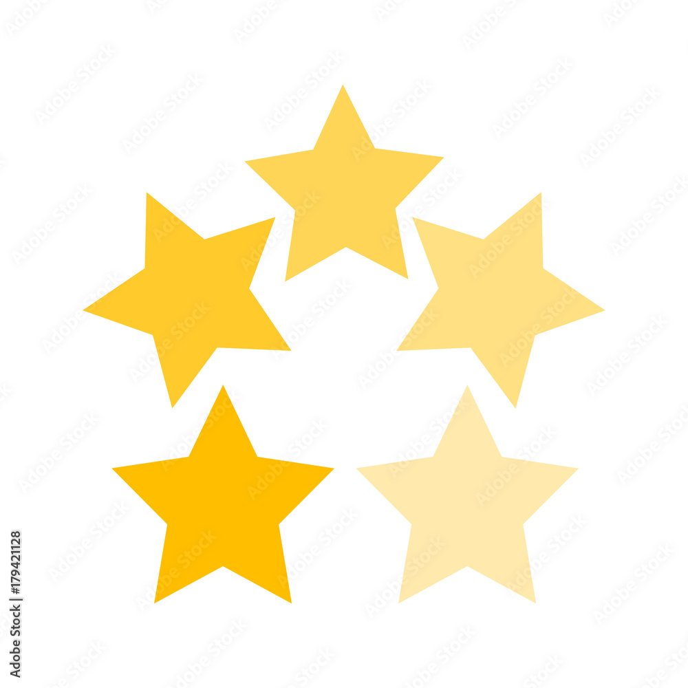 Set yellow stars isolated white background. Vector illustration Set yellow stars isolated white background. Vector illustration