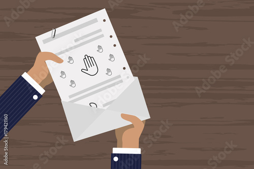 Person verschickt Brief - Hand - Verbot