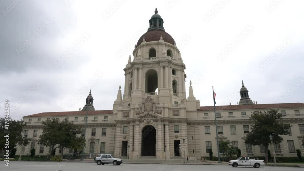 Afternoon cloudy view of The beautiful Pasadena City Hall at Los Angeles, California, United States Afternoon cloudy view of The beautiful Pasadena City Hall at Los Angeles, California, United States