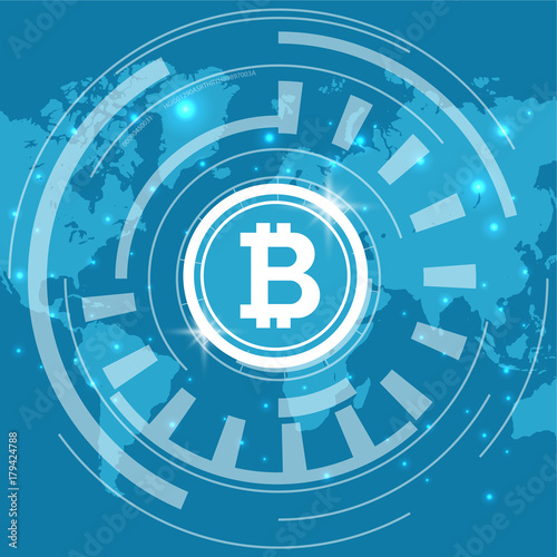 Bitcoin cryptocurrency. Financial technology. Internet money. Business concept.