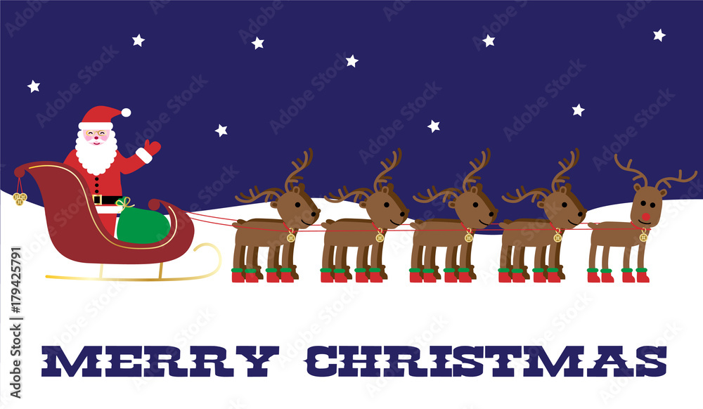 santa and reindeer  banner