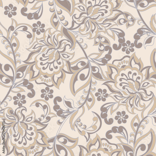 seamless vector pattern. floral vintage background © antalogiya