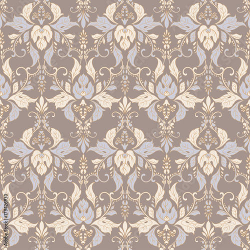 Seamless vintage vector background. Vector floral wallpaper baroque style pattern