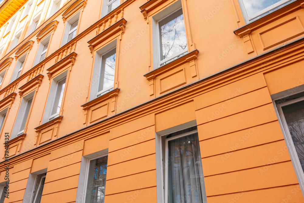 detailed view of orange facade