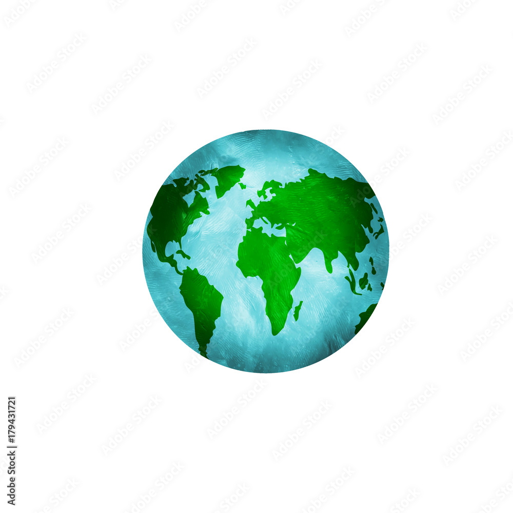 3D rendering Earth globe with plasticine texture