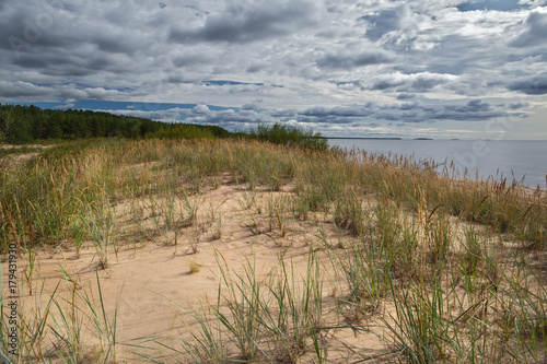 Sandy dunes on the coast of Ladoga  Karelia  Russia
