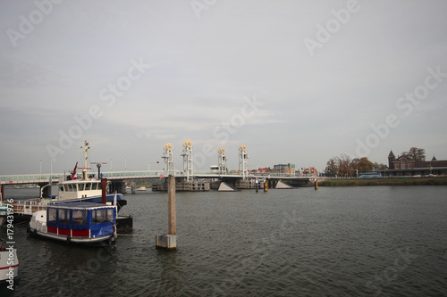 City bridge over river the IJssel in Kampen, the Netherlands