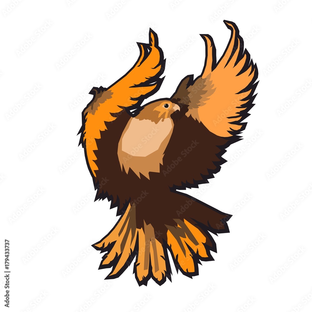Obraz premium Eagle emblem isolated on white vector illustration. American symbol of freedom