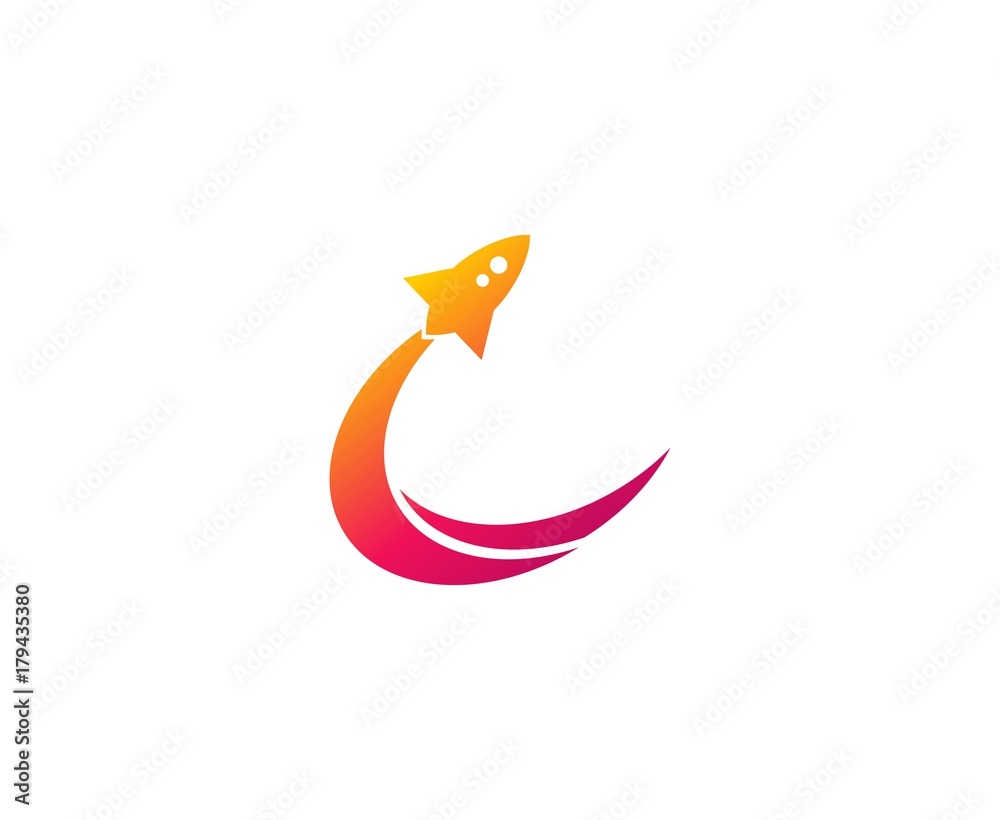 Naklejka premium Rocket logo
