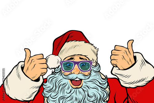 isolated white background Santa Claus funny glasses