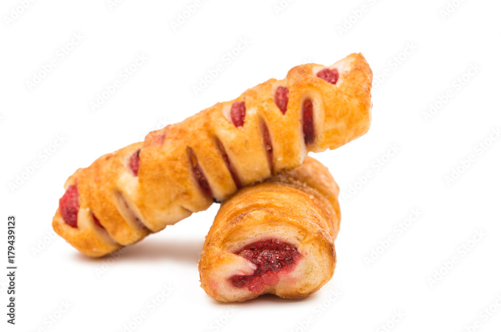 puff pastry with jam isolated puff pastry with jam isolated