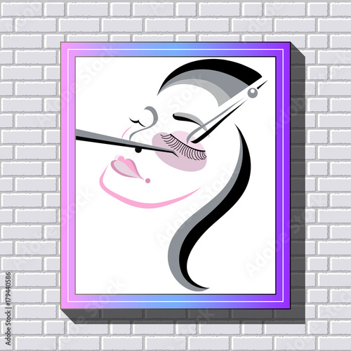 Graphic illustration with eyelash in the frame 1