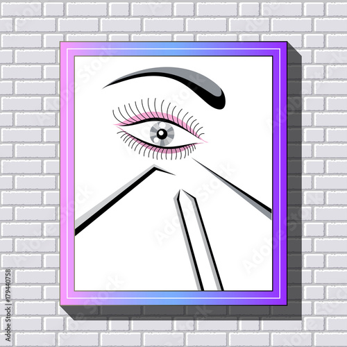 Graphic illustration with eyelash in the frame 3