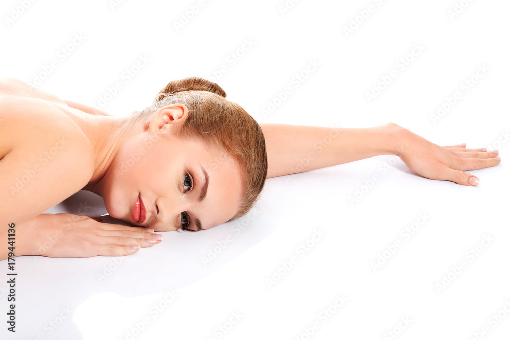 Beauty woman portrait. Beautiful model girl with perfect fresh clean skin. Bodyn care concept. Beauty woman portrait. Beautiful model girl with perfect fresh clean skin. Bodyn care concept.