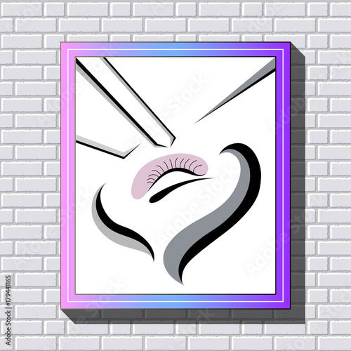 Graphic illustration with eyelash in the frame 7