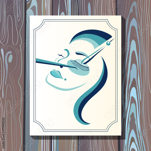 Graphic illustration with eyelash in the frame 11