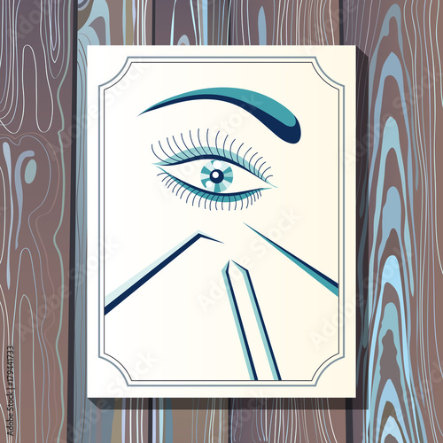 Graphic illustration with eyelash in the frame 13