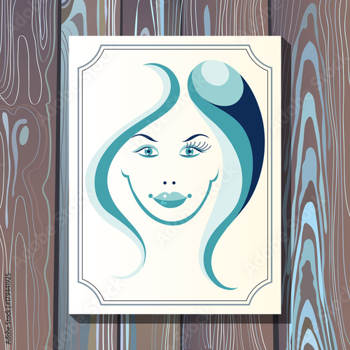 Graphic illustration with eyelash in the frame 15