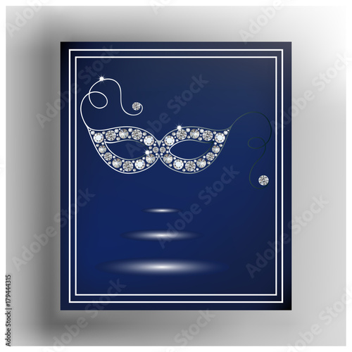 Graphic illustration of the mask with diamonds 14