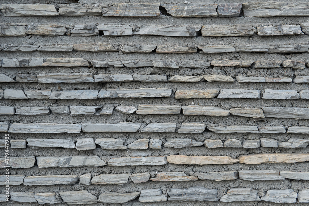 Flat bricks with cement texture, stone surface Flat bricks with cement texture, stone surface