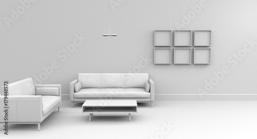 Salón blanco decoración 
