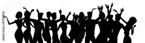 silhouettes of dancing people photo