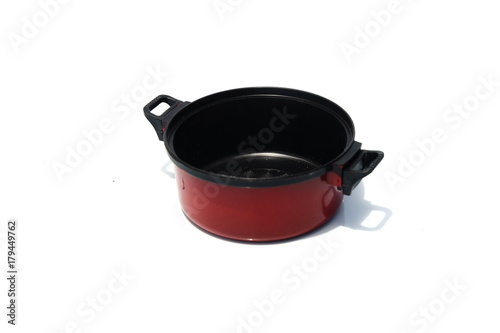 Miniature cooking pot a isolated on white background.