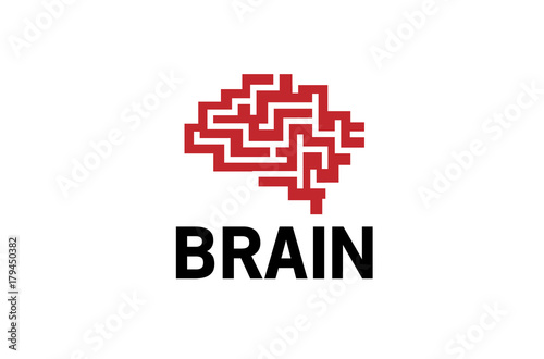 Creative Brain Maze Logo Vector Design Illustration