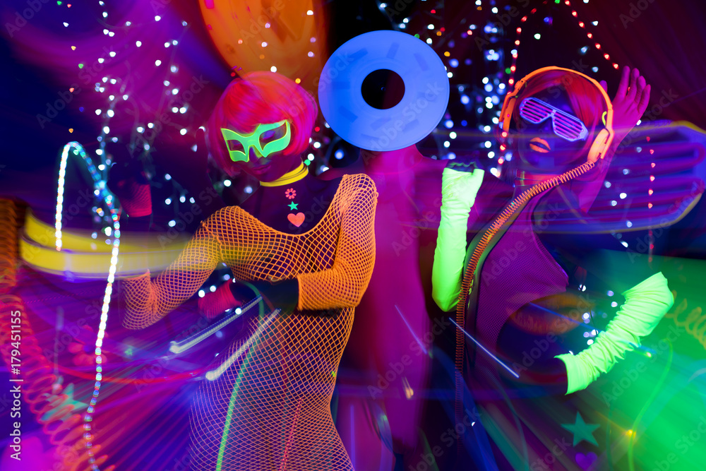 glow uv neon disco party Stock Photo | Adobe Stock