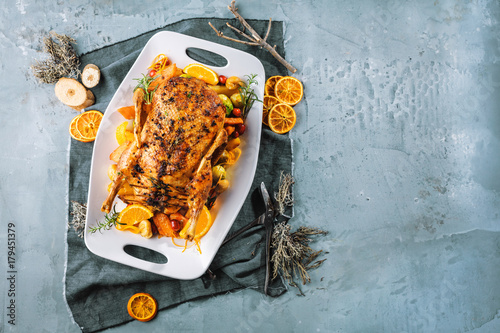 Photography Weihnachtsgans knusprig gebraten (ente)