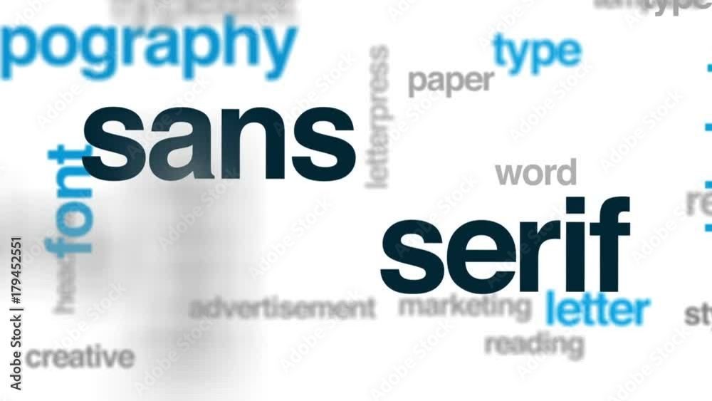 Sans serif animated word cloud, text design animation. Sans serif animated word cloud, text design animation.