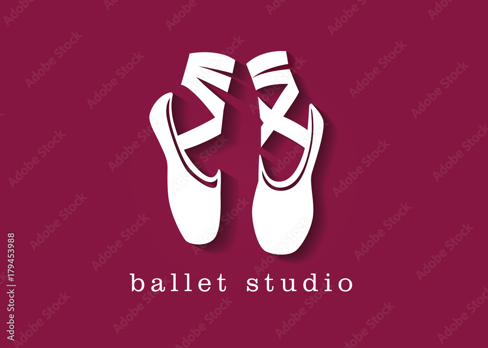 Naklejka premium ballet shoes studio logo illustration