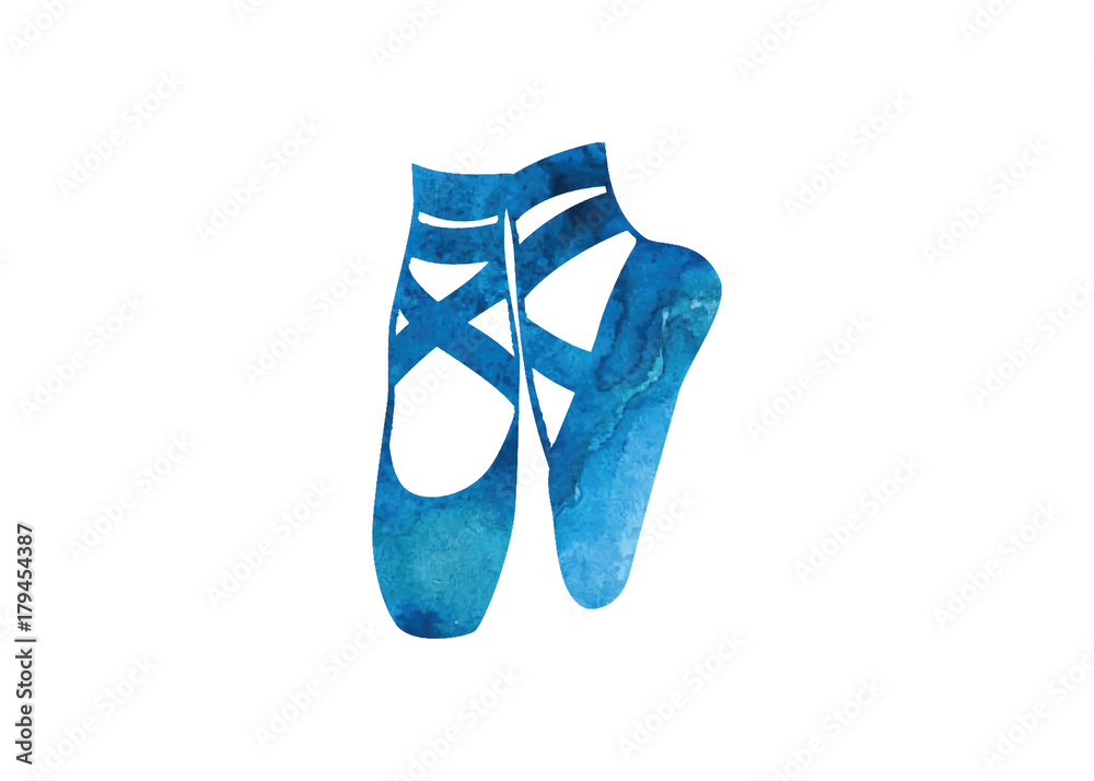 Schaduw Aarzelen Storing blue water color ballet shoes Stock Vector | Adobe Stock