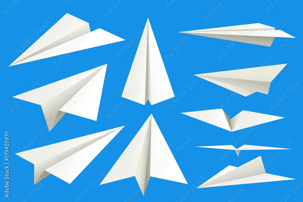 paper planes on blue paper planes on blue