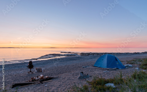 Camping at IÎle Nue de Mingan, Quebec, Canada