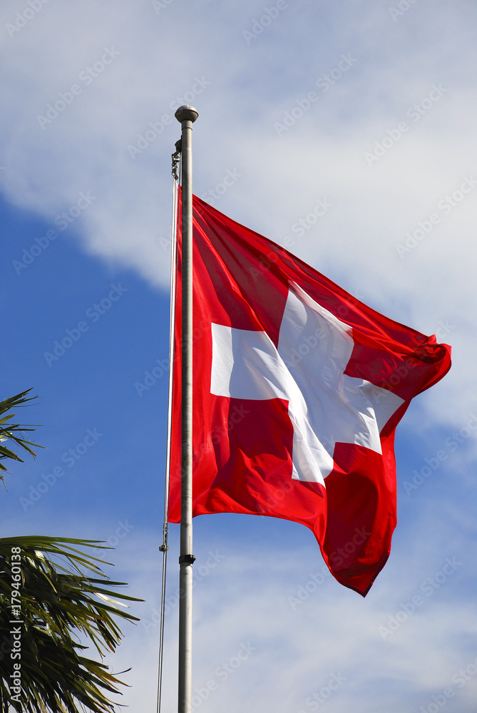 Fotografie Swiss flag in Ticino