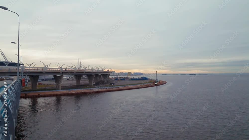 bridge on the embankment of the Finnish Gulf in St. Petersburg bridge on the embankment of the Finnish Gulf in St. Petersburg