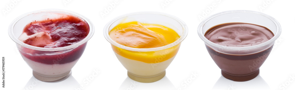 Mango strawberry and chocolate yogurt dessert Mango strawberry and chocolate yogurt dessert