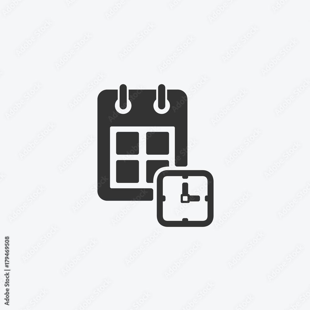 Icon graphic calendar, notepad. Black and white pictogram for web design. Vector flat illustrations, logo Icon graphic calendar, notepad. Black and white pictogram for web design. Vector flat illustrations, logo