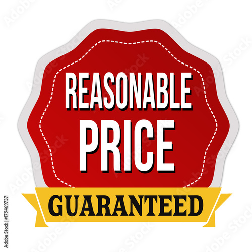Reasonable price guaranteed label or sticker