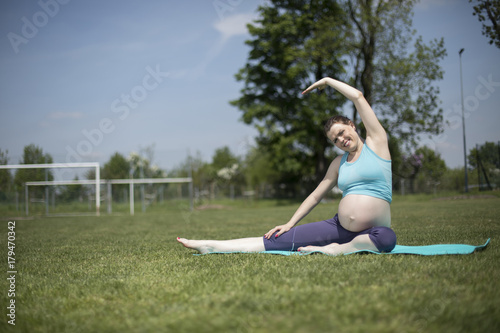 Gym fitness,Pregnant woman, healthy lifestyle concept