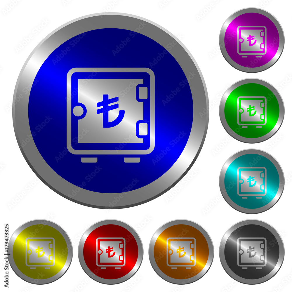Turkish Lira strong box luminous coin-like round color buttons Turkish Lira strong box luminous coin-like round color buttons