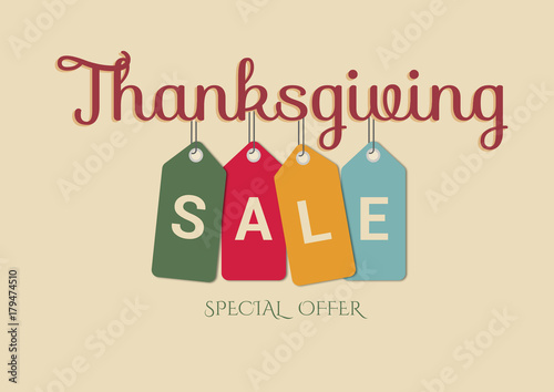 Thanksgiving day sale vector banner