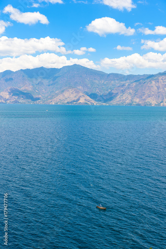 Beautiful bay of Lake Atitlan in highlands of Guatemala  Central America