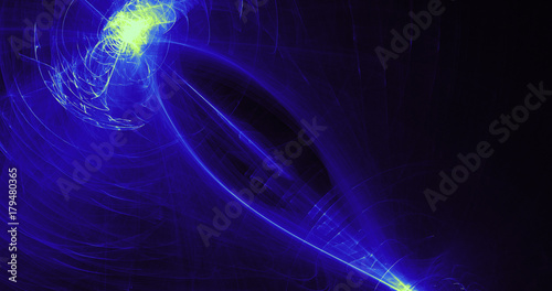 Blue And Green Abstract Lines Curves Particles Background