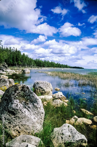 Great Lakes wild shoreline along northern Lake Huron