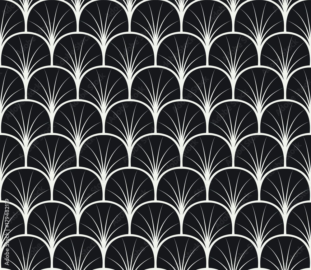 Vector Floral Art Nouveau Seamless Pattern. Geometric decorative leaves texture. Retro stylish background. Vector Floral Art Nouveau Seamless Pattern. Geometric decorative leaves texture. Retro stylish background.