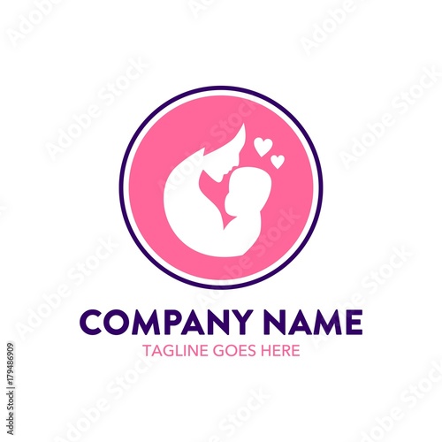 breastfeeding illustration logo. editable. vector